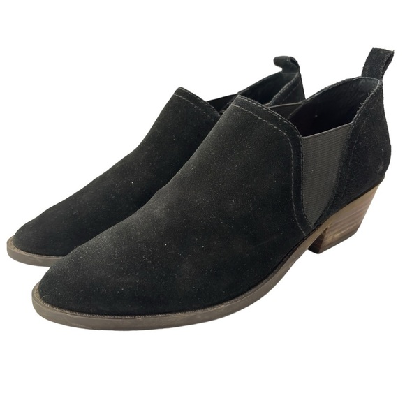 Lucky Brand Fallo Booties Women’s Size 8 M Black Suede Pull On Low Ankle Boot - Picture 7 of 10